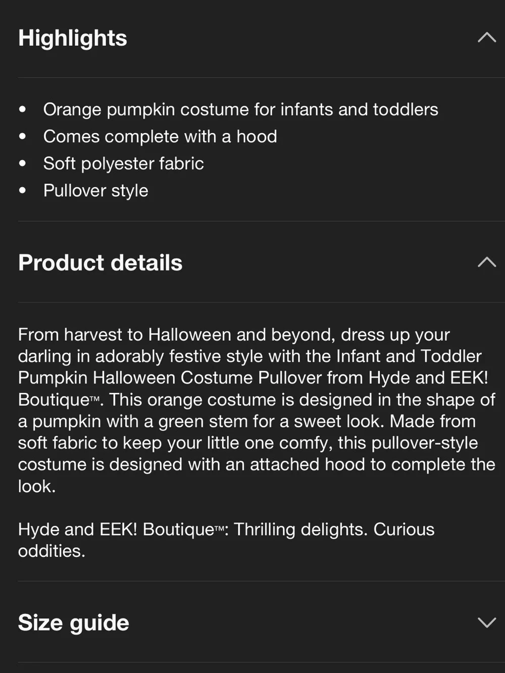 💚🎃 NWT Baby Pumpkin Halloween Costume Pullover - Hoody - 6-12 Months - Infant 🎃💚